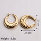 1 pair casual classic style commute u shape twist plating stainless steel gold plated earrings
