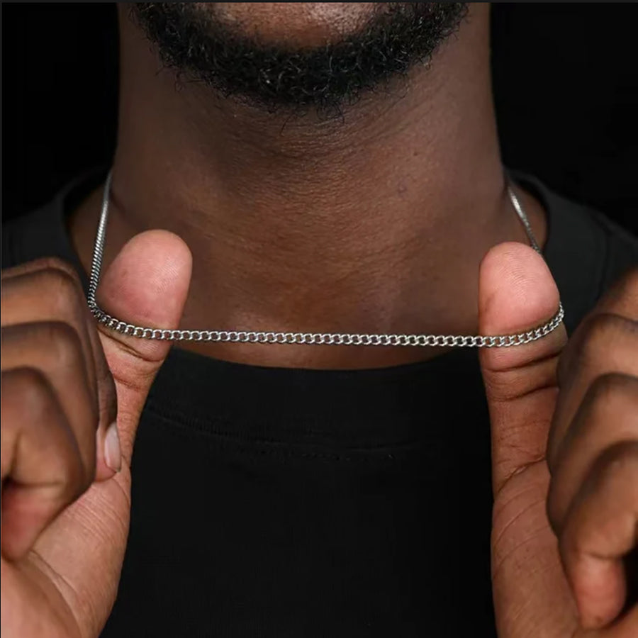 Hip-hop solid color stainless steel men's necklace