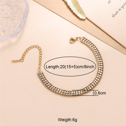 Streetwear solid color stainless steel zircon bracelets in bulk