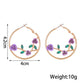1 pair sweet flower plating zinc alloy 18k gold plated hoop earrings