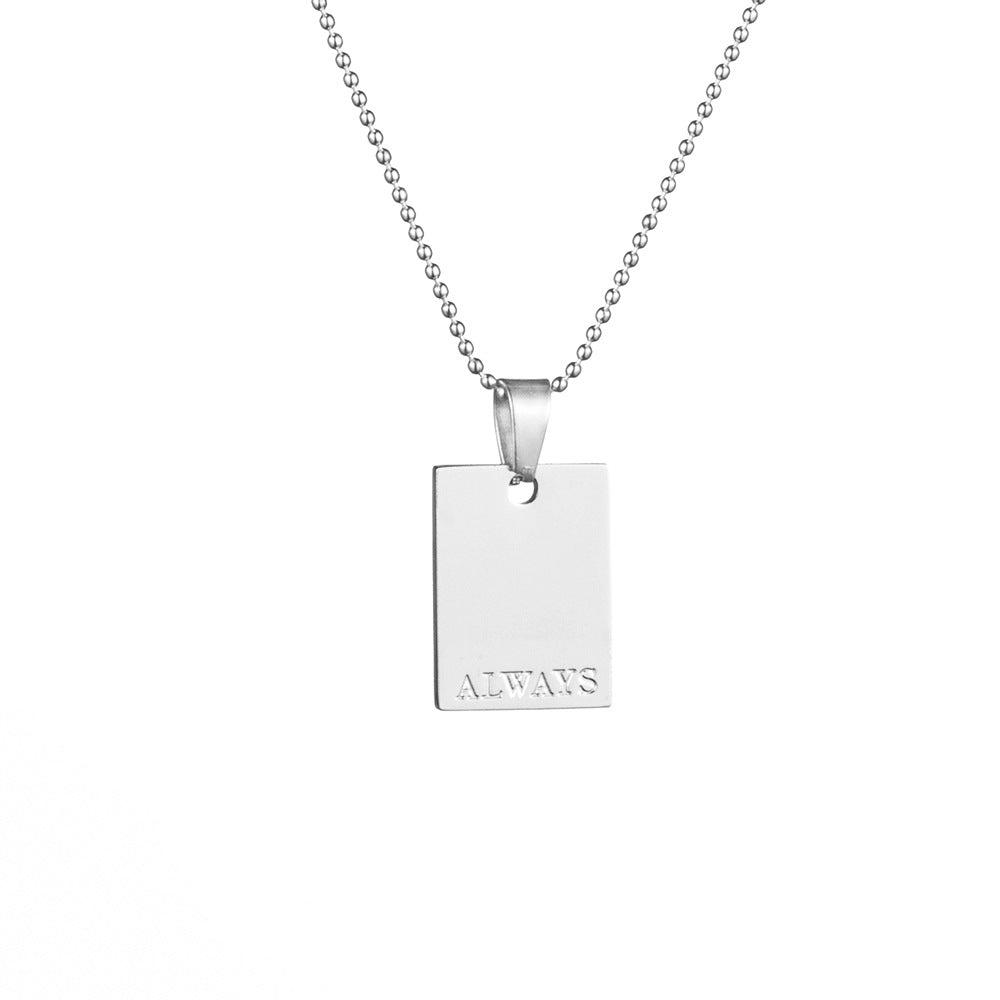 Hip-hop geometric stainless steel necklace