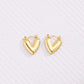 1 pair vintage style u shape geometric heart shape plating stainless steel hoop earrings