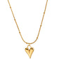 casual simple style heart shape titanium steel plating 18k gold plated pendant necklace