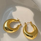 1 pair elegant water droplets heart shape titanium steel hoop earrings