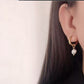 1 pair fashion solid color pearl plating titanium steel drop earrings