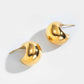 1 pair elegant water droplets heart shape titanium steel hoop earrings