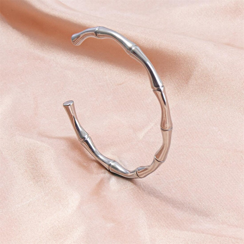 ig style simple style solid color stainless steel plating bangle