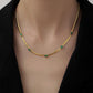 Fashion geometric titanium steel inlay zircon necklace 1 piece