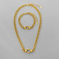 Classic style solid color titanium steel patchwork bracelets necklace