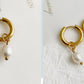 1 pair fashion solid color pearl plating titanium steel drop earrings