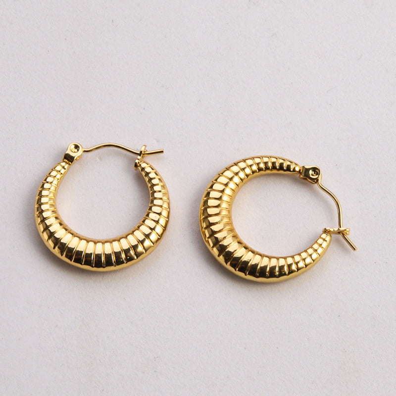 1 pair casual classic style commute u shape twist plating stainless steel gold plated earrings