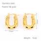 1 pair elegant square water droplets polishing plating stainless steel 18k gold plated earrings