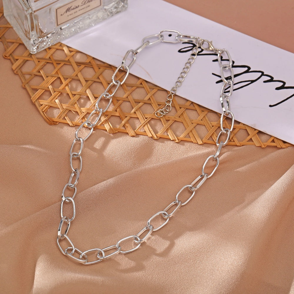 hot sale punk style short thick chain clavicle chain creative retro simple necklace