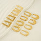 1 piece vintage style u shape semicircle round polishing plating stainless steel titanium steel 18k gold plated ear studs