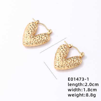 1 pair ig style vintage style heart shape plating stainless steel 18k gold plated ear clip