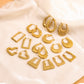 1 pair vintage style u shape geometric heart shape plating stainless steel hoop earrings