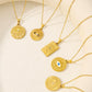 casual elegant classical devil's eye stainless steel plating 18k gold plated pendant necklace
