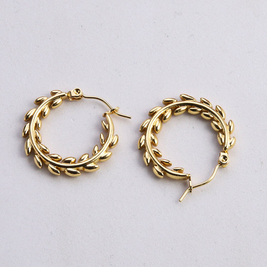 1 pair casual classic style commute u shape twist plating stainless steel gold plated earrings