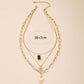 Layered female portrait alloy necklace gold heart-shaped pendant