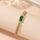 Retro titanium steel plating inlay rhinestones 18k gold plated bracelets
