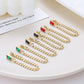 Fashion geometric titanium steel drop earrings inlay zircon stainless steel earrings 1 pair