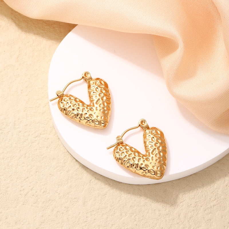 1 pair ig style vintage style heart shape plating stainless steel 18k gold plated ear clip