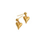 1 pair lady sweet heart shape plating titanium steel earrings