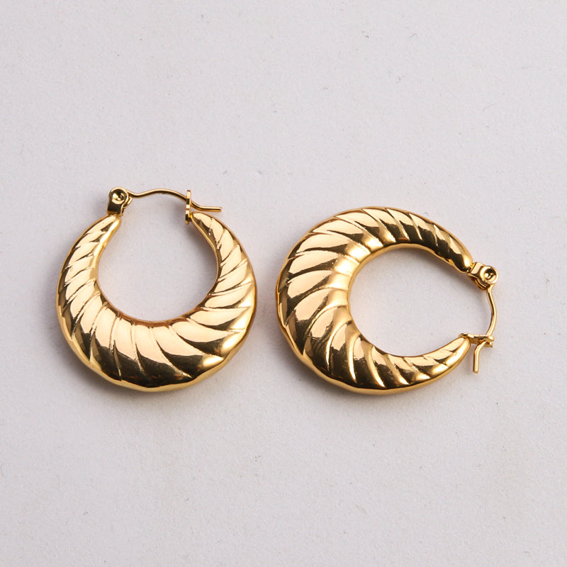 1 pair casual classic style commute u shape twist plating stainless steel gold plated earrings