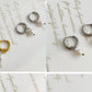 1 pair fashion solid color pearl plating titanium steel drop earrings