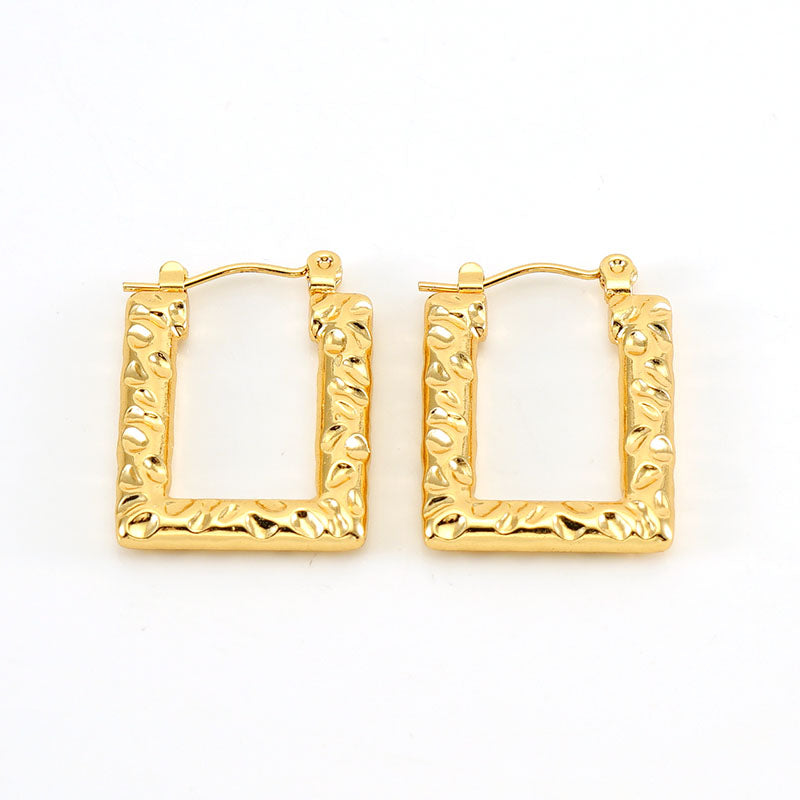 1 piece vintage style u shape semicircle round polishing plating stainless steel titanium steel 18k gold plated ear studs