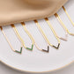 Fashion v shape titanium steel plating shell necklace