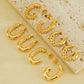 1 pair elegant square water droplets polishing plating stainless steel 18k gold plated earrings