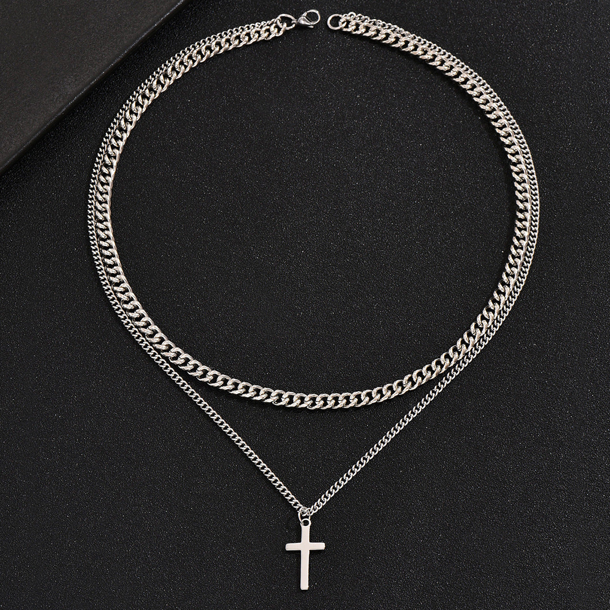 Simple style cross stainless steel plating unisex pendant necklace