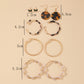 Fashion butterfly heart inlaid pearl earrings 5 pairs set