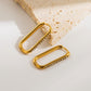 1 pair basic commute square plating inlay stainless steel zircon 18k gold plated ear studs