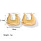 1 pair elegant water droplets heart shape titanium steel hoop earrings