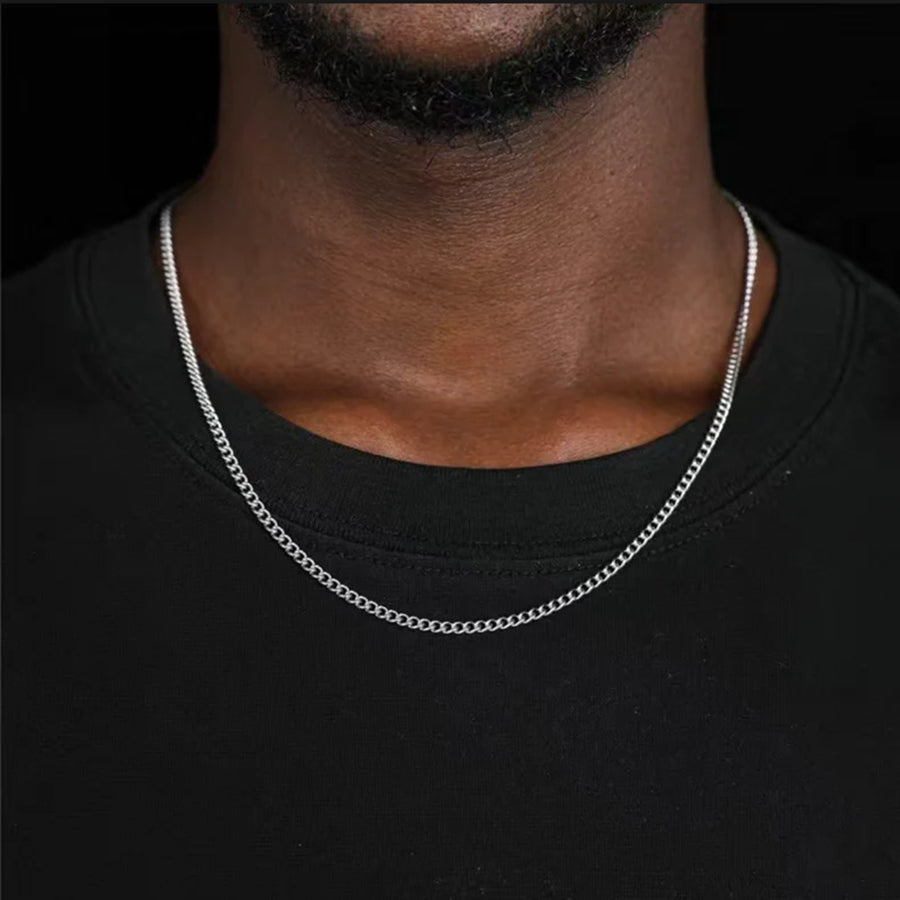 Hip-hop solid color stainless steel men's necklace