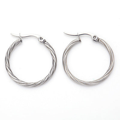 1 pair fashion geometric plating stainless steel earrings