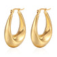 1 pair elegant water droplets heart shape titanium steel hoop earrings