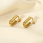 1 pair classic style solid color asymmetrical plating stainless steel 18k gold plated drop earrings