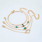 Retro geometric heart shape alloy rhinestone bracelets