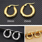 Fashion round stainless steel plating hoop earrings 1 pair