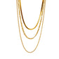 Fashion solid color titanium steel plating chain layered necklaces 1 piece