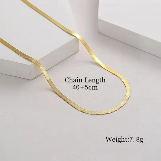 1 piece hip-hop solid color stainless steel titanium steel plating necklace