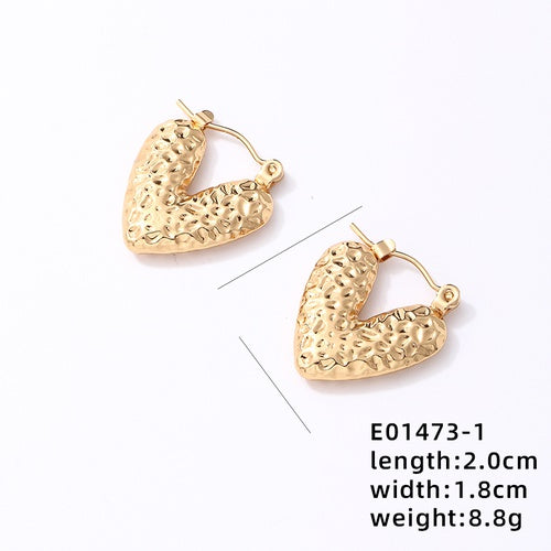 1 pair ig style vintage style heart shape plating stainless steel 18k gold plated ear clip