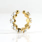 fashion horse eye stainless steel open ring inlay zircon stainless steel rings