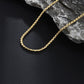 Casual vintage style xuping solid color stainless steel plating chain 14k gold plated unisex necklace