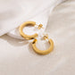 1 pair ig style basic cool style solid color plating stainless steel 18k gold plated earrings ear studs