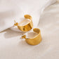 1 pair ig style basic cool style solid color plating stainless steel 18k gold plated earrings ear studs