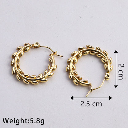 1 pair casual classic style commute u shape twist plating stainless steel gold plated earrings